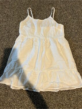 Womens White Spaghetti-Strap Sundress